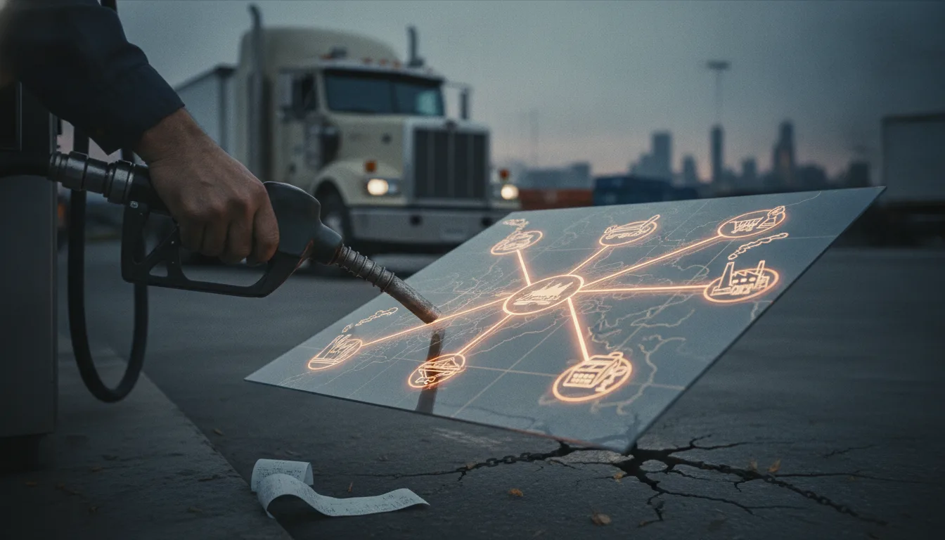 Illustration for "Record Diesel Prices: Mapping the Broad Economic Ripple"